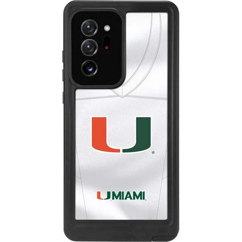 University of Miami White Jersey Galaxy Note20 Ultra 5G Waterproof Case